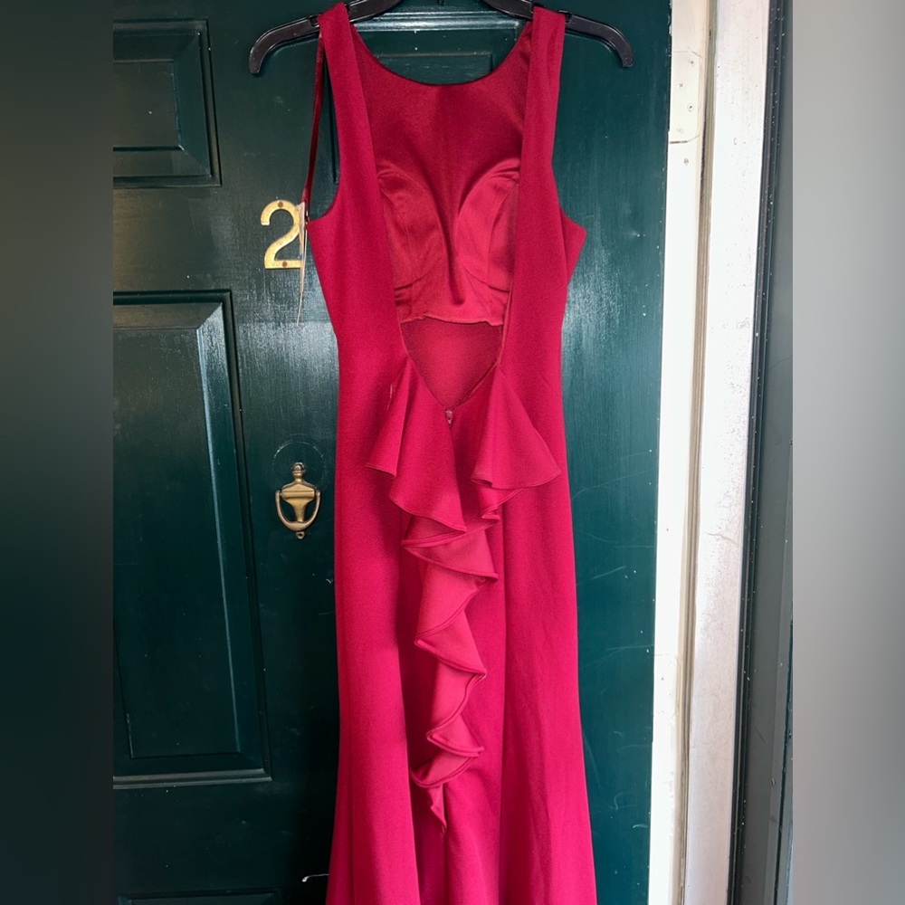 Plum Open Back Formal Dress